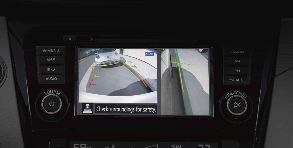 Nissan Qashqai 2022 montrant les capteurs de l’écran de visualisation du périmètre intelligent