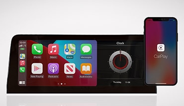 Écran tactile du Nissan Armada 2023 affichant les applications Apple CarPlay sans fil.
