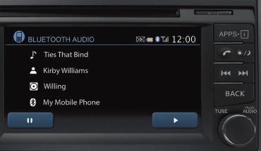 Écran tactile du Nissan Xterra illustrant le système Bluetooth
