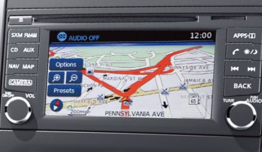 Écran tactile du Nissan Xterra illustrant le système de navigation