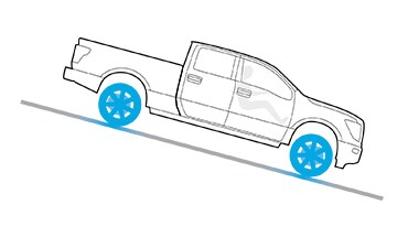 Illustration du contrôle de l’adhérence en descente du Nissan Frontier 2023.