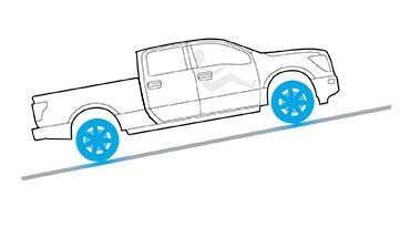 Illustration de l’assistance au démarrage en pente du Nissan Frontier 2023.