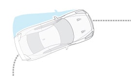 Illustration de la Nissan GT-R négociant un virage à l’aide du contrôle dynamique du véhicule.