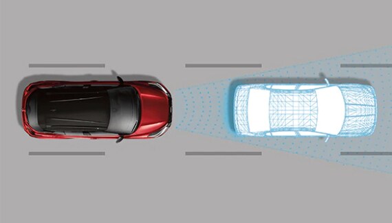 Nissan Kicks montrant la technologie d’avertissement de risque de collision frontale intelligente