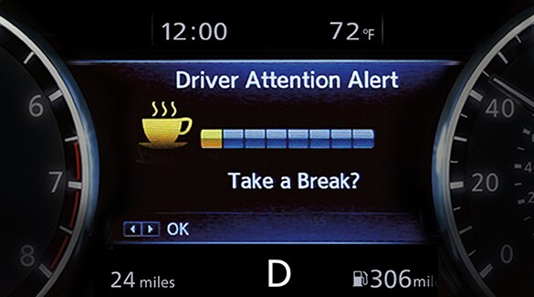 Écran de l’alerte intelligente vigilance conducteur de la Nissan LEAF 2023
