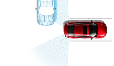Illustration de la technologie d’alerte de trafic transversal de la Nissan Sentra 2022
