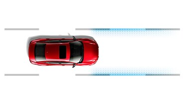 Illustration de la technologie de détection de sortie de voie de la Nissan Sentra 2023