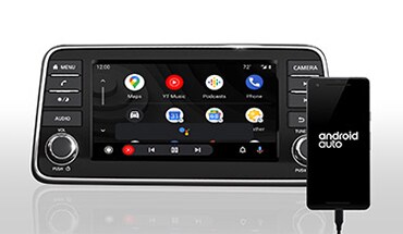 Écran tactile de la Nissan Versa 2022 affichant les applications Android Auto.