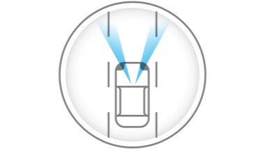 Illustration de la Nissan Versa 2023 montrant les capteurs du système de détection de sortie de voie.