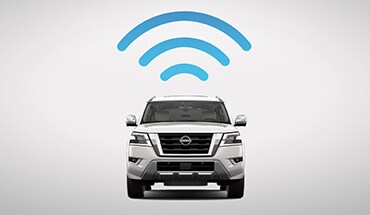 Nissan Armada 2023 doté du symbole Wi-Fi illustrant le point d’accès Wi-Fi.